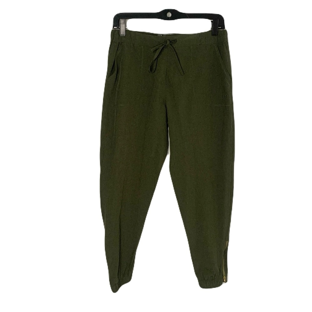 Albion Women’s Sage Green Small Nylon Blend Zip Cinched Ankle Jogger Pants